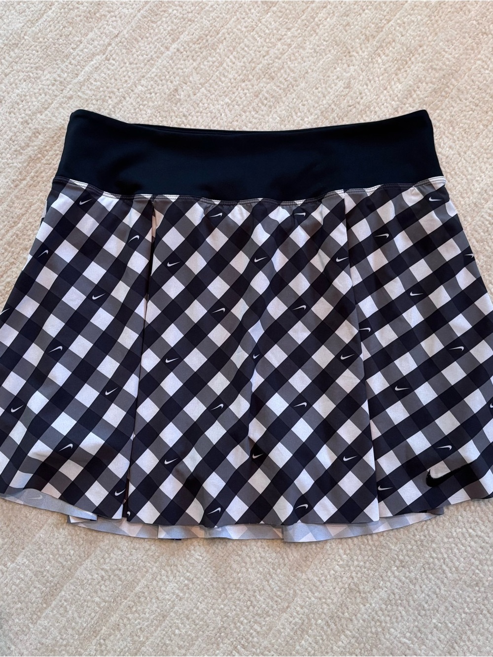 Nike Black & White Gingham Tennis Skirt Skort Large